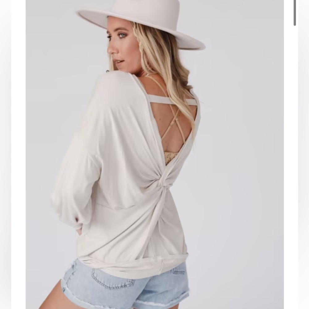 Brand New: White Open Back Top